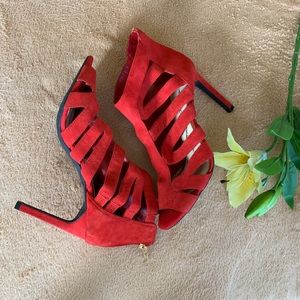 Jessica Simpson red high heels shoes 4inches